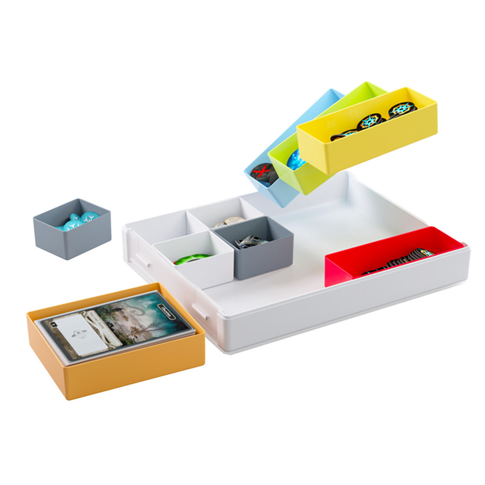 Gamegenic Token Silo: White with Multicolor Inserts