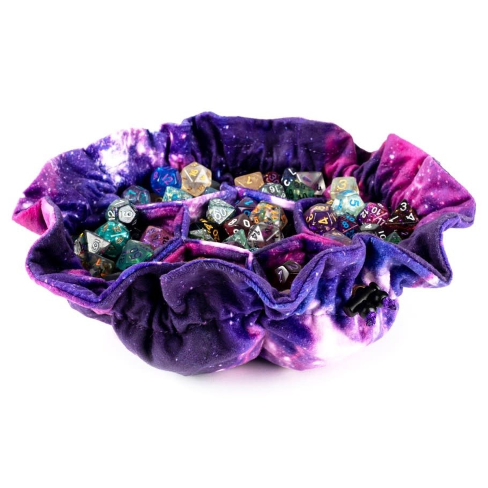 FanRoll by Metallic Dice Games Velvet Dice Bag with Pockets: Nebula