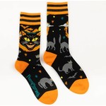 FootClothes Vintage Black Cat Crew Socks