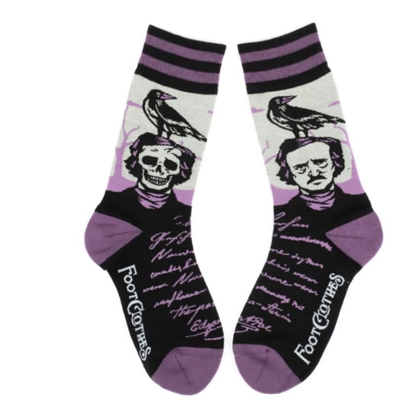 FootClothes The Raven Crew Socks with Split Left/Right Design