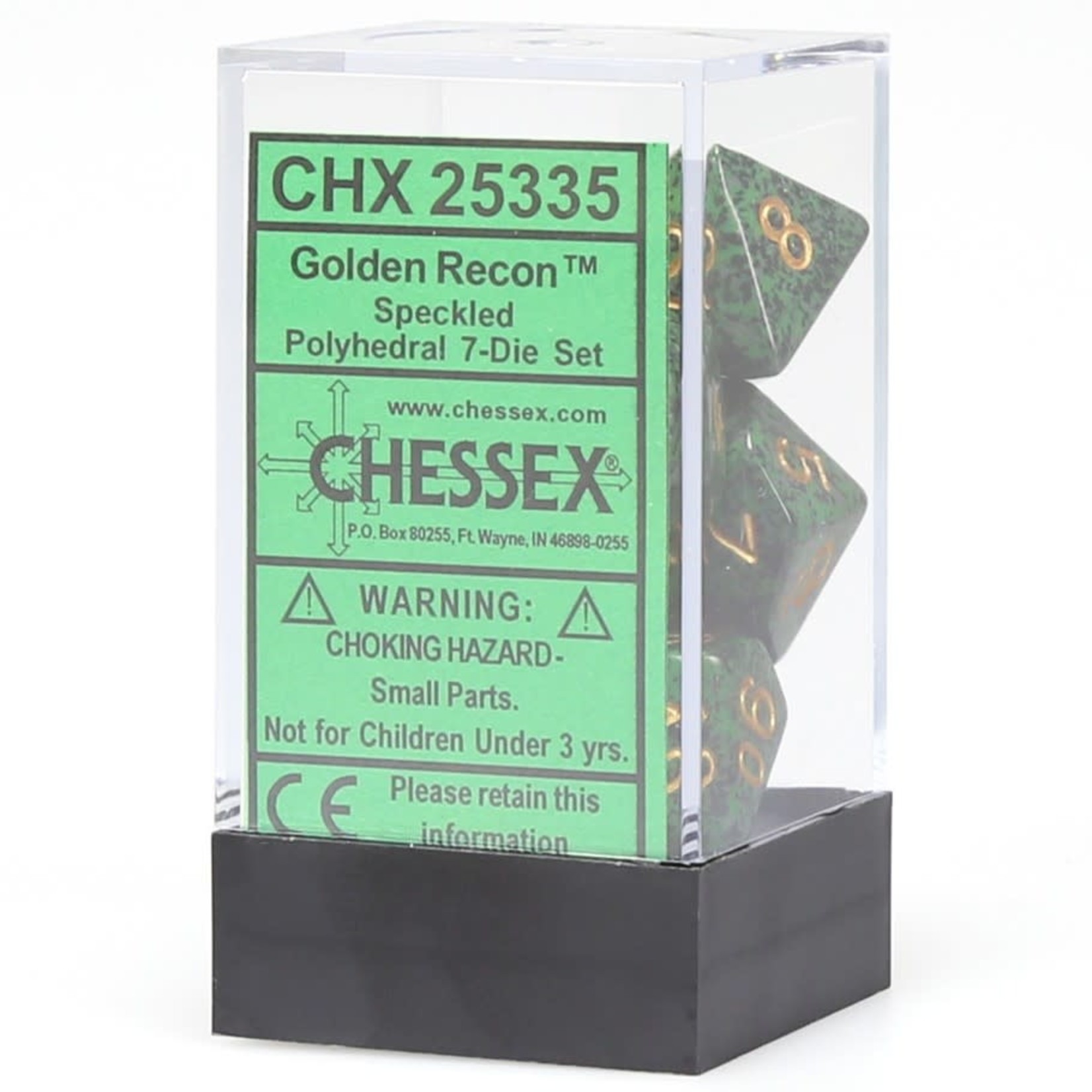 Chessex Speckled Polyhedral 7-Die Set: Golden Recon