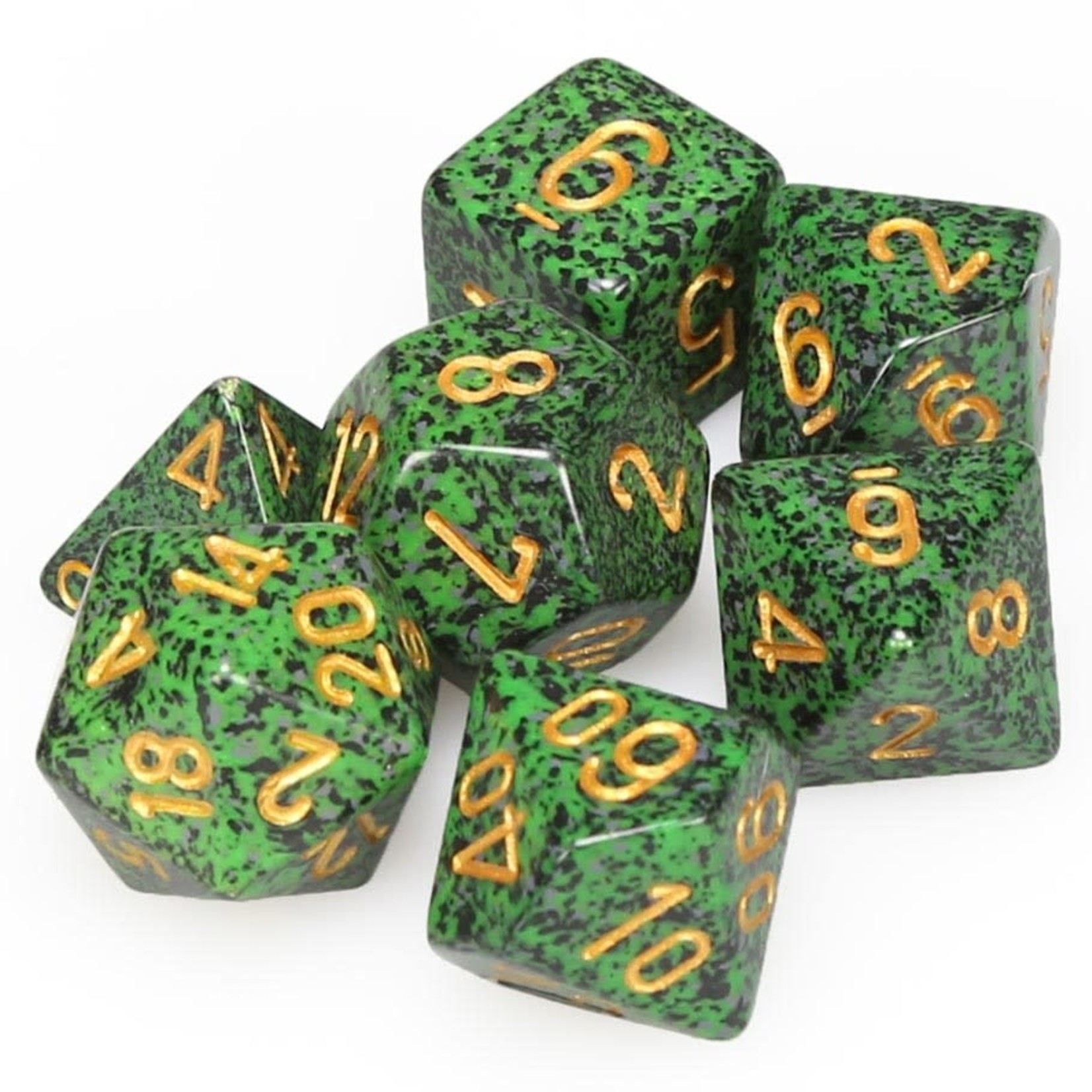 Chessex Speckled Polyhedral 7-Die Set: Golden Recon