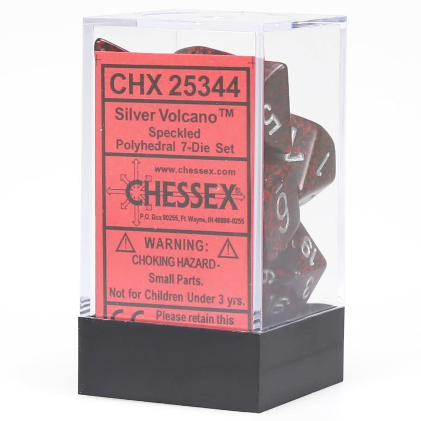 Chessex Speckled Polyhedral 7-Die Set: Silver Volcano
