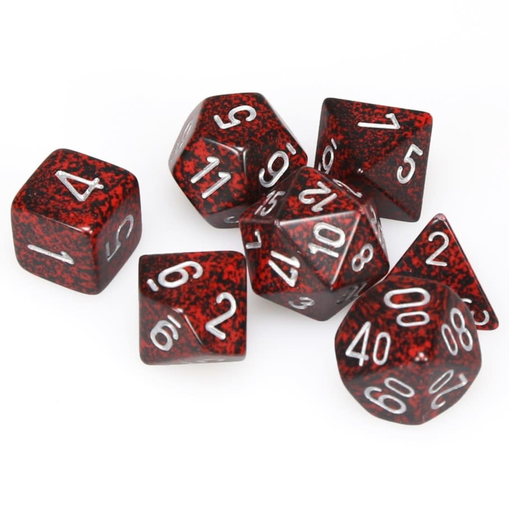 Chessex Speckled Polyhedral 7-Die Set: Silver Volcano