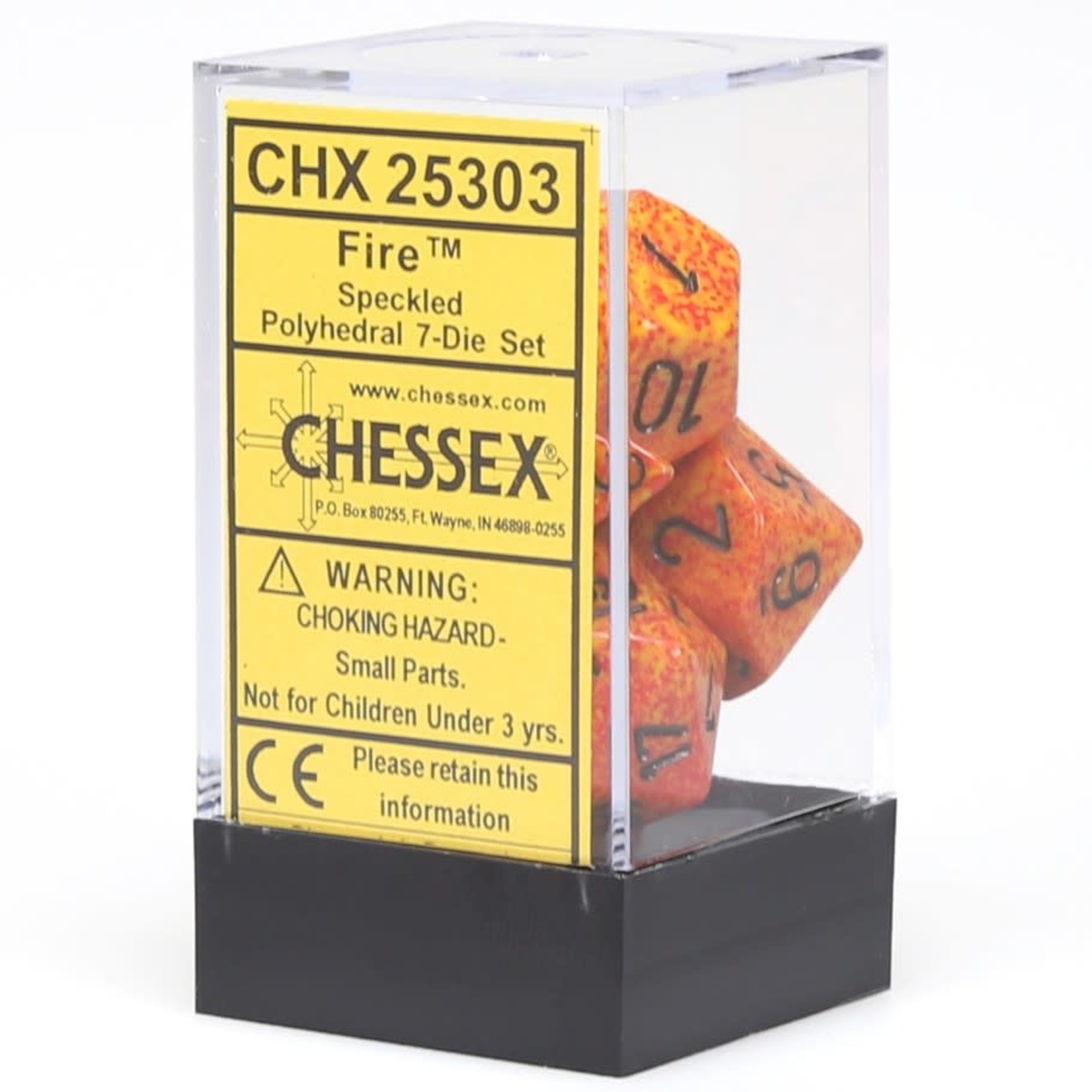 Chessex Speckled Polyhedral 7-Die Set: Fire