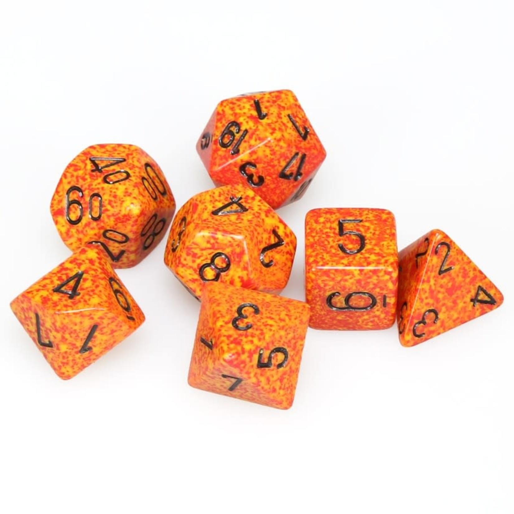 Chessex Speckled Polyhedral 7-Die Set: Fire