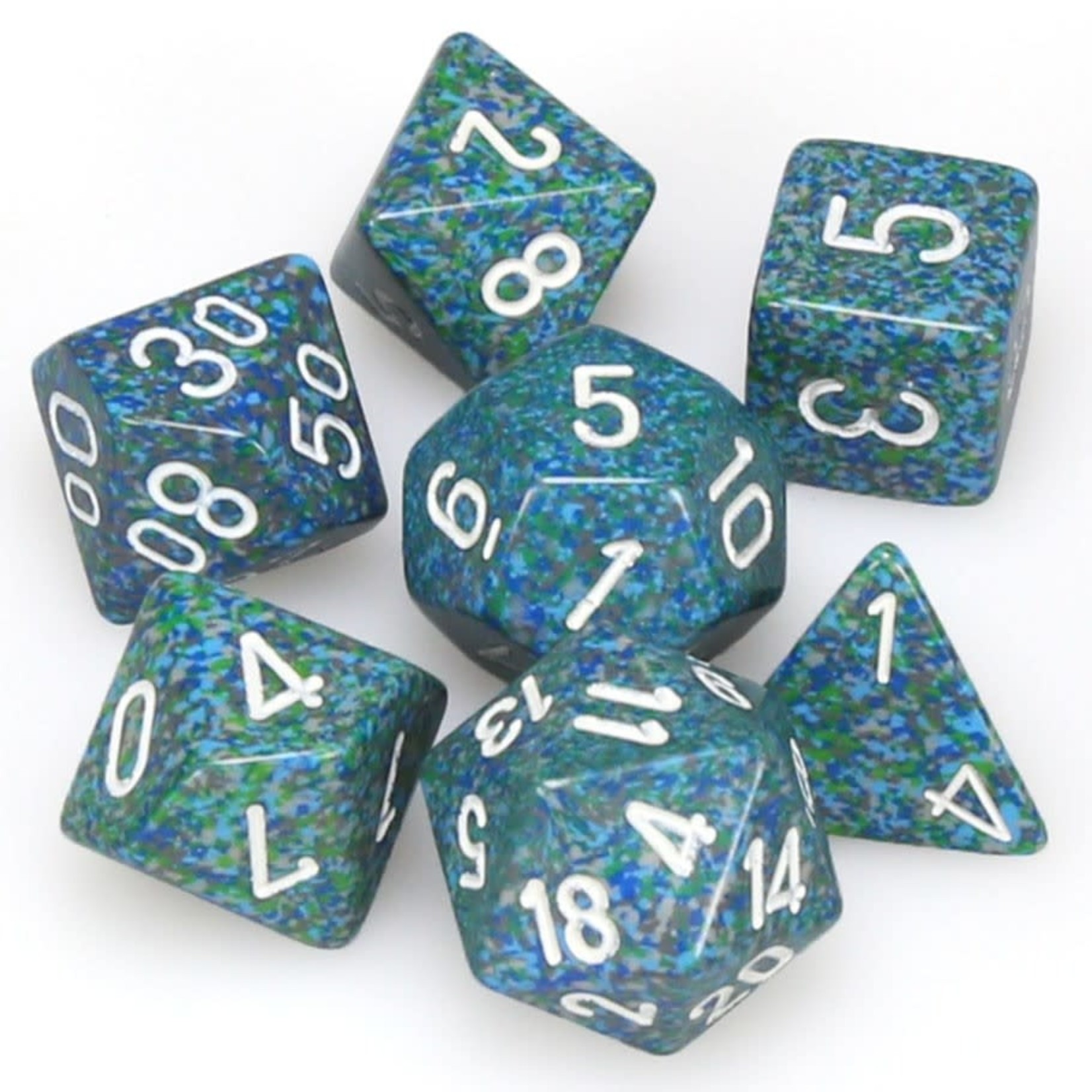 Chessex Speckled Polyhedral 7-Die Set: Sea