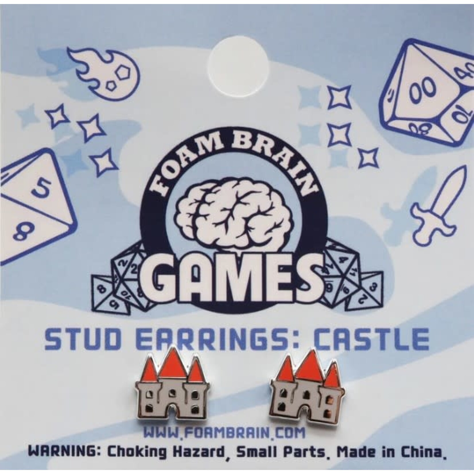 Foam Brain Stud Earrings: Castle