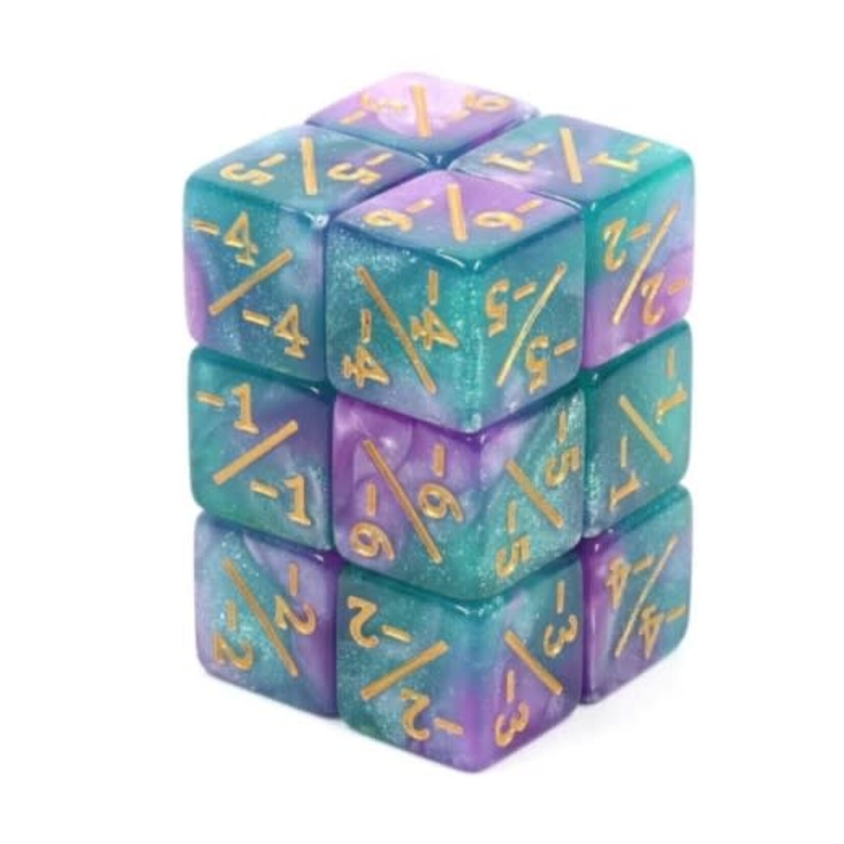 Foam Brain -1/-1 Light Blue & Purple Glitter Counters for Magic - set of 8