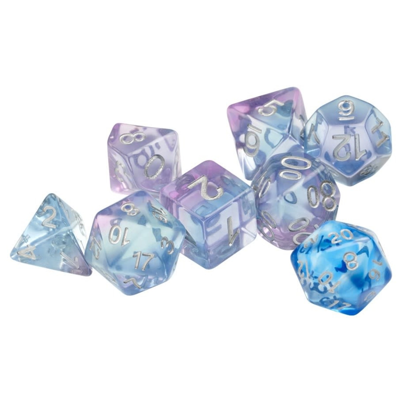 Sirius Dice 7-Die Set: Polyroller with silver