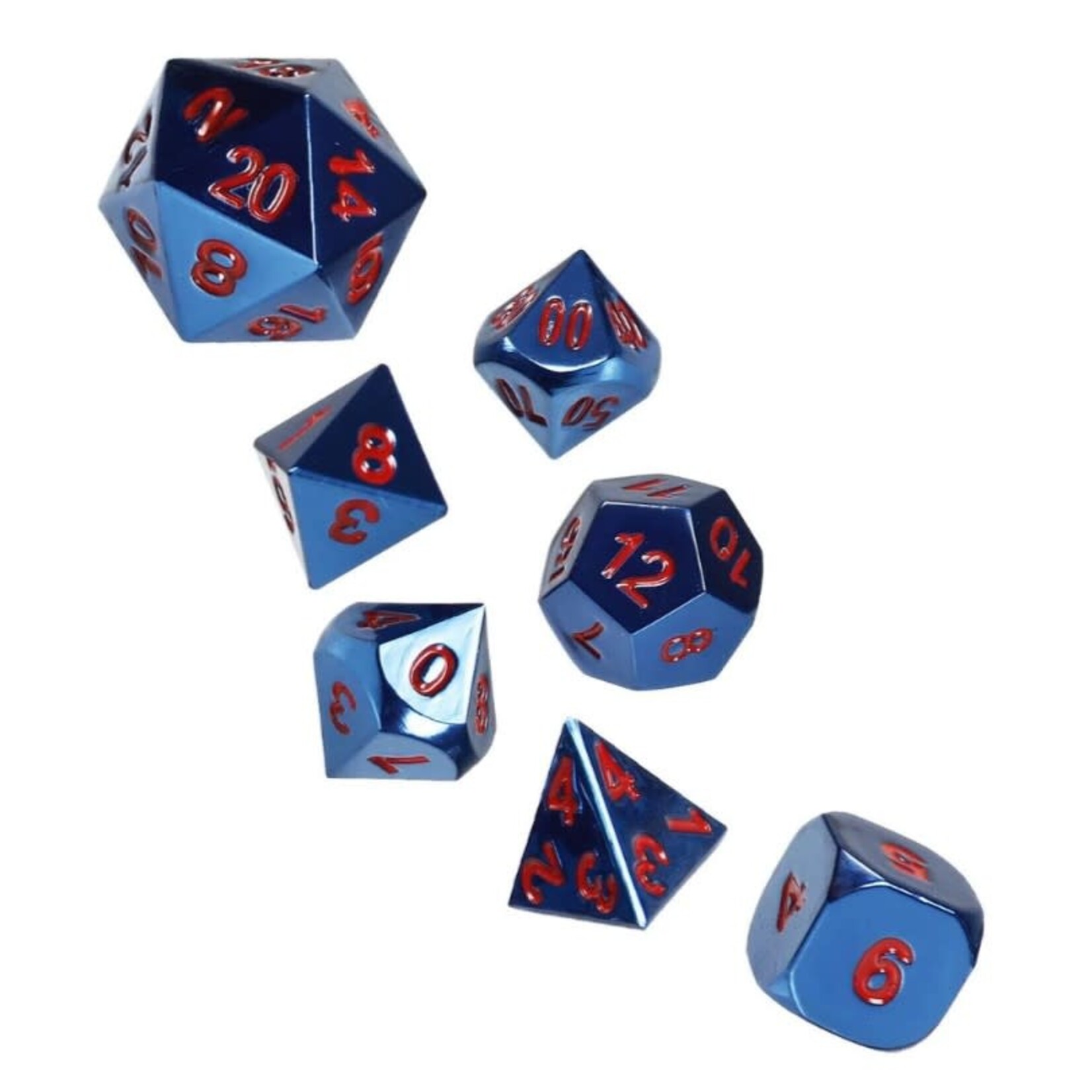 Forged Gaming Set of 7 Metal Dice: Indigo Gallantry