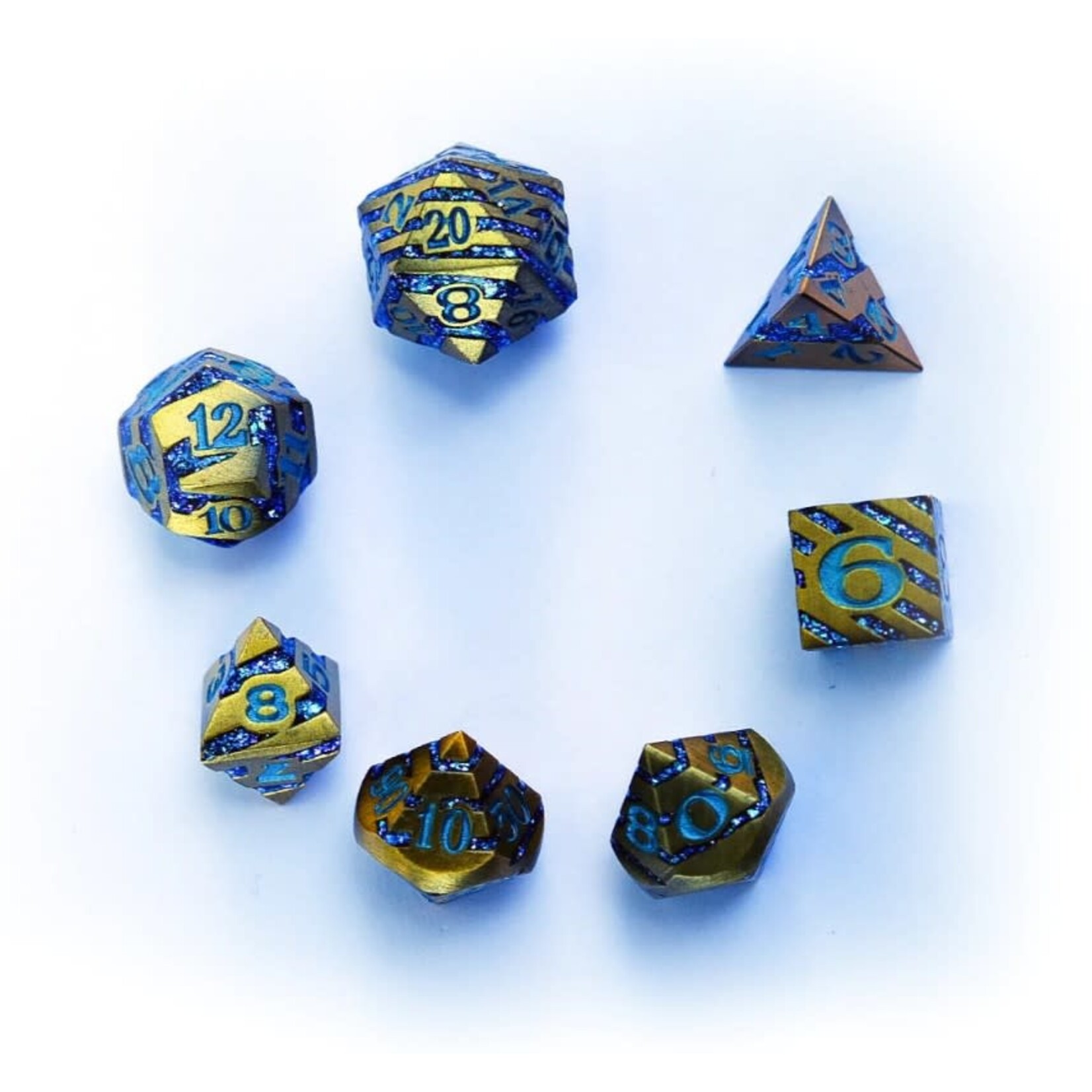 Forged Gaming Set of 7 Metal Dice: Banded Inkubus