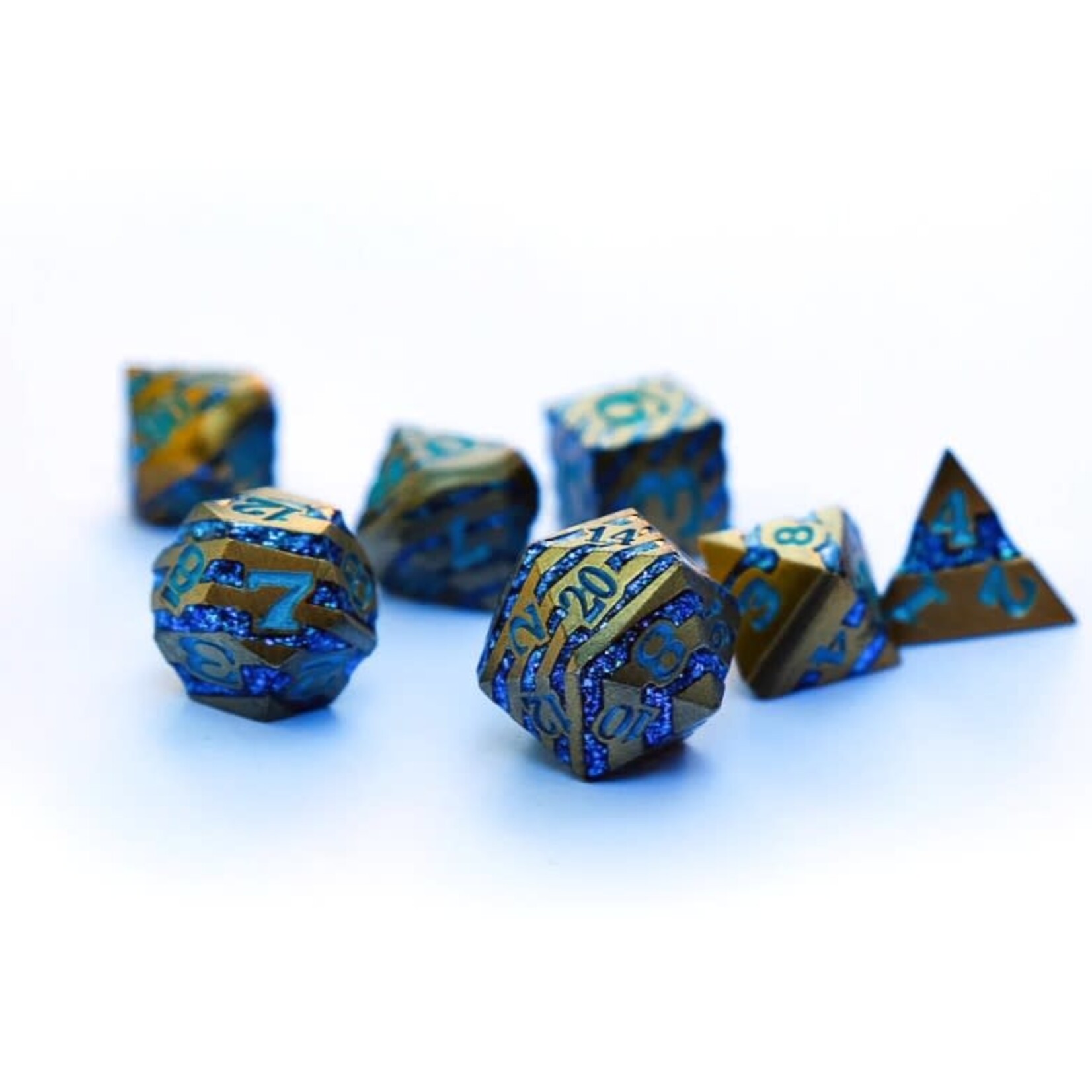 Forged Gaming Set of 7 Metal Dice: Banded Inkubus
