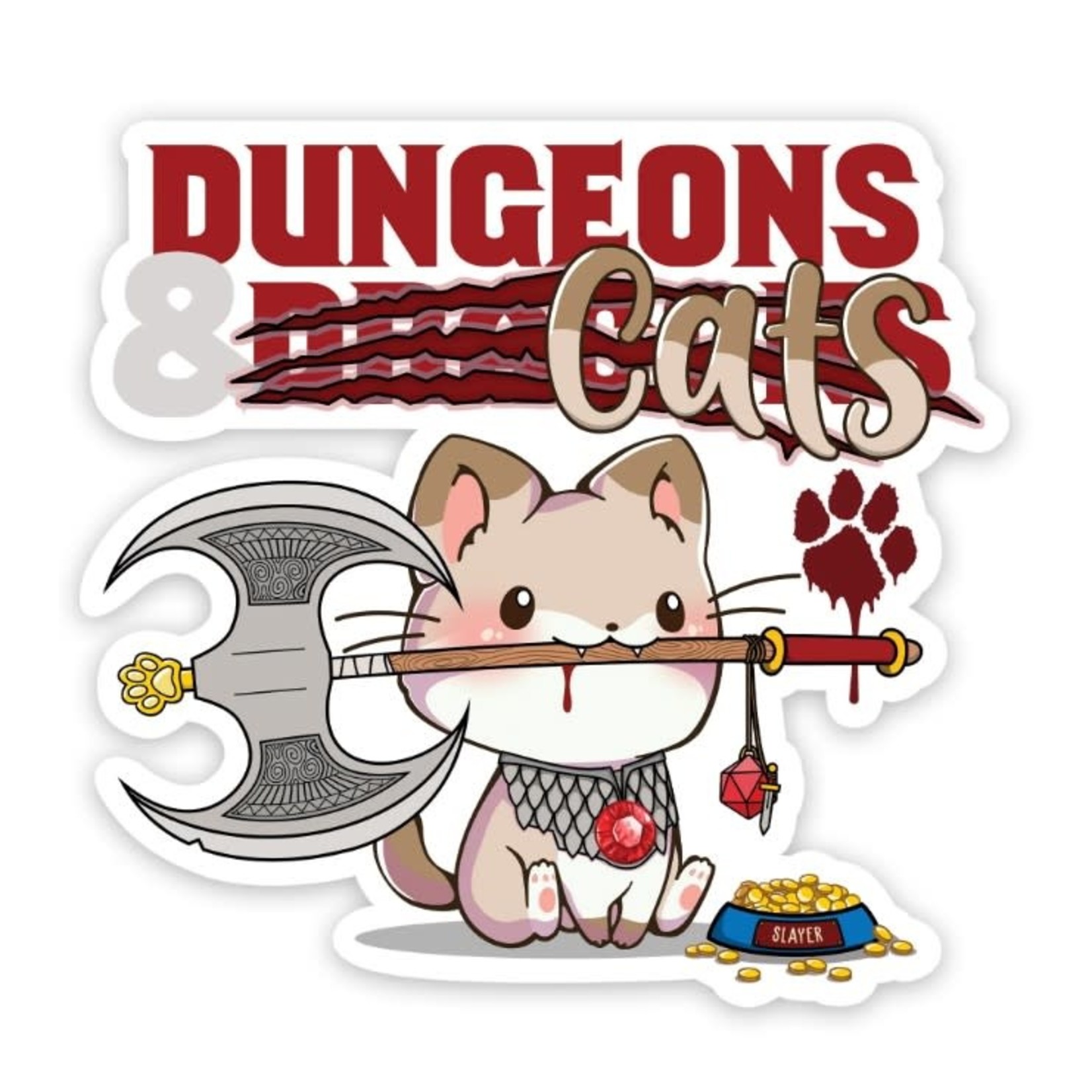Forged Gaming Waterproof Die Cut Vinyl Sticker: Dungeons & Cats