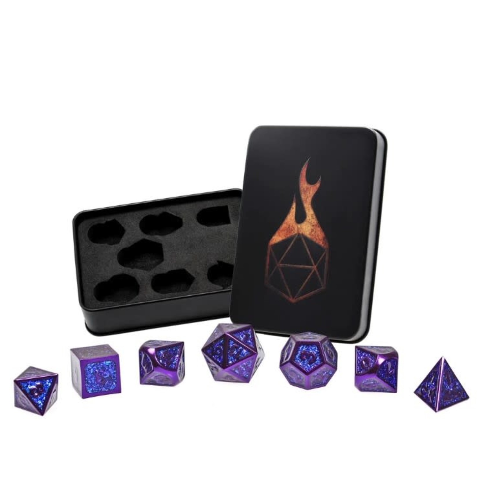 Forged Gaming Set of 7 Metal Dice: Sorcerous Essence