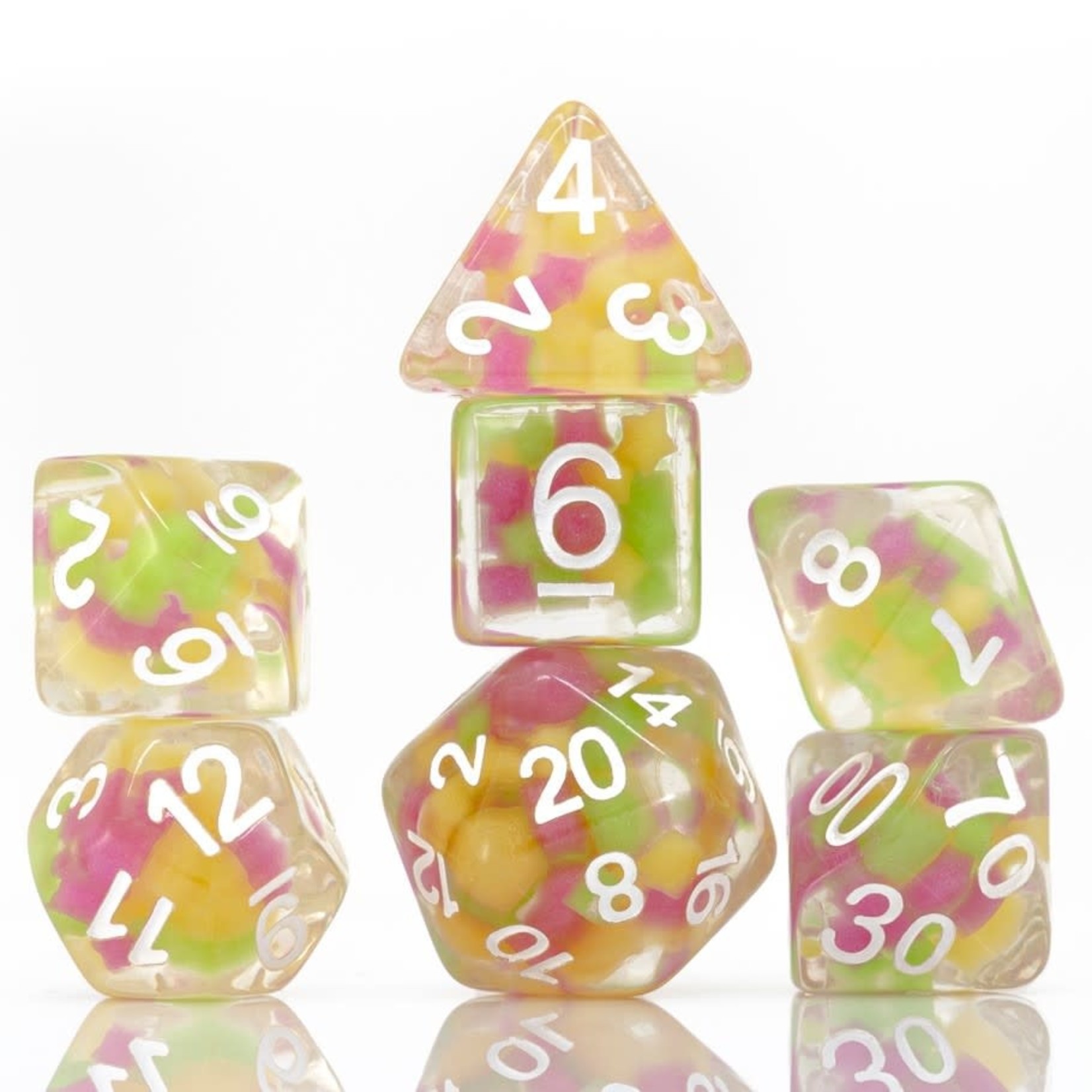 Sirius Dice 7-Die Set: Melon Ball Glowworm