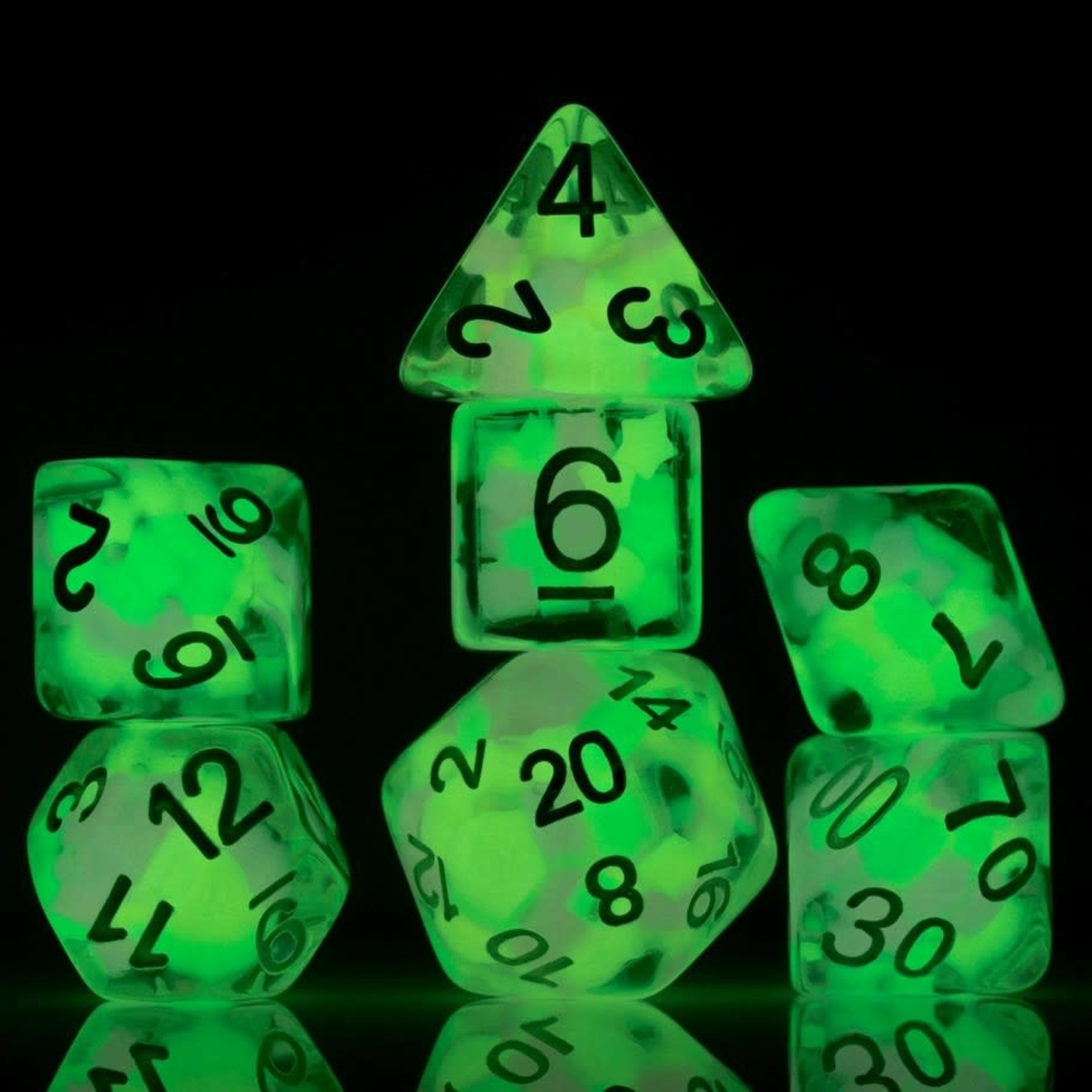 Sirius Dice 7-Die Set: Melon Ball Glowworm