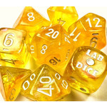 Chessex Lab Dice: Borealis Luminary Canary with White Polyhedral 7-Die Set