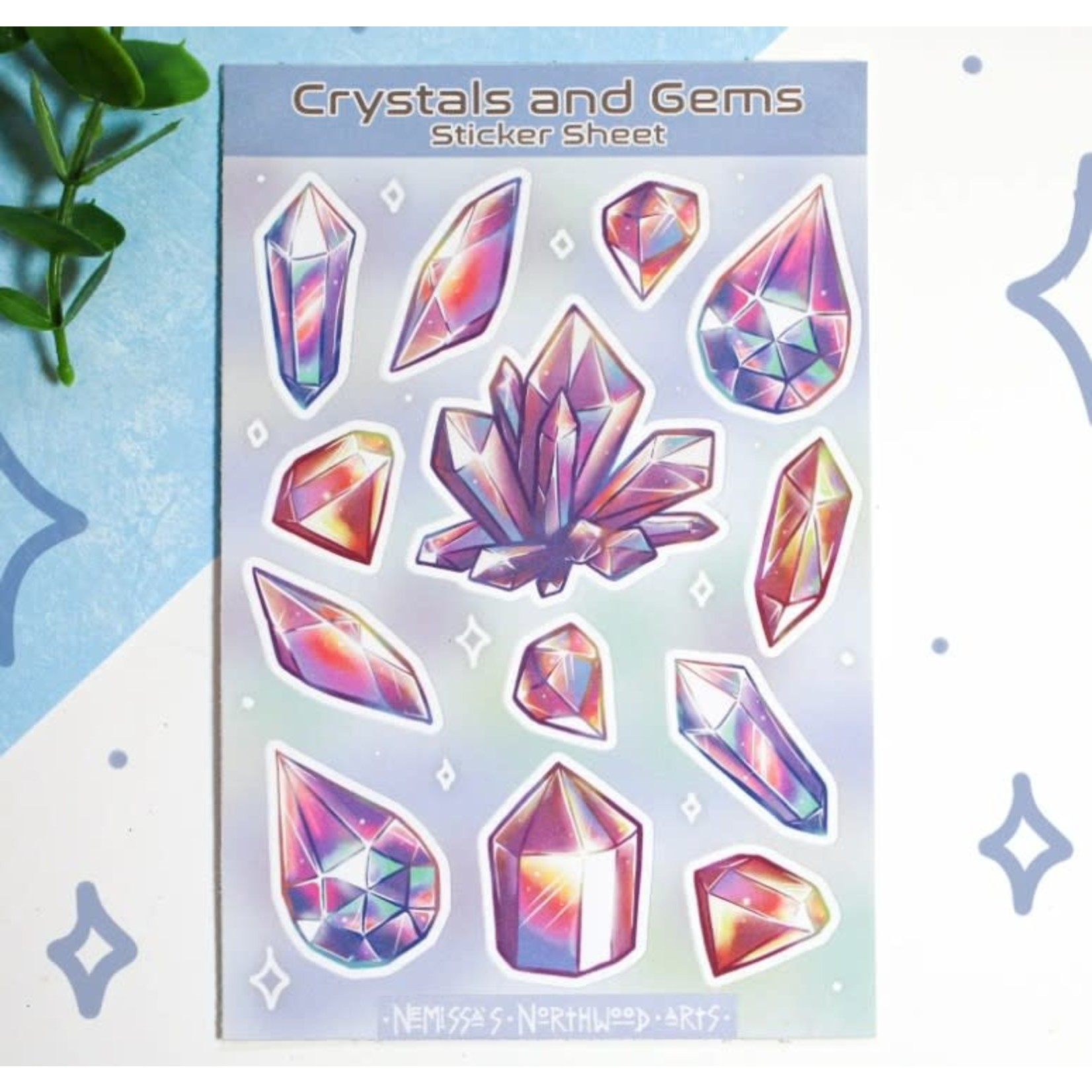 Nemissa's Northwood Arts Crystals and Gems Sticker Sheet