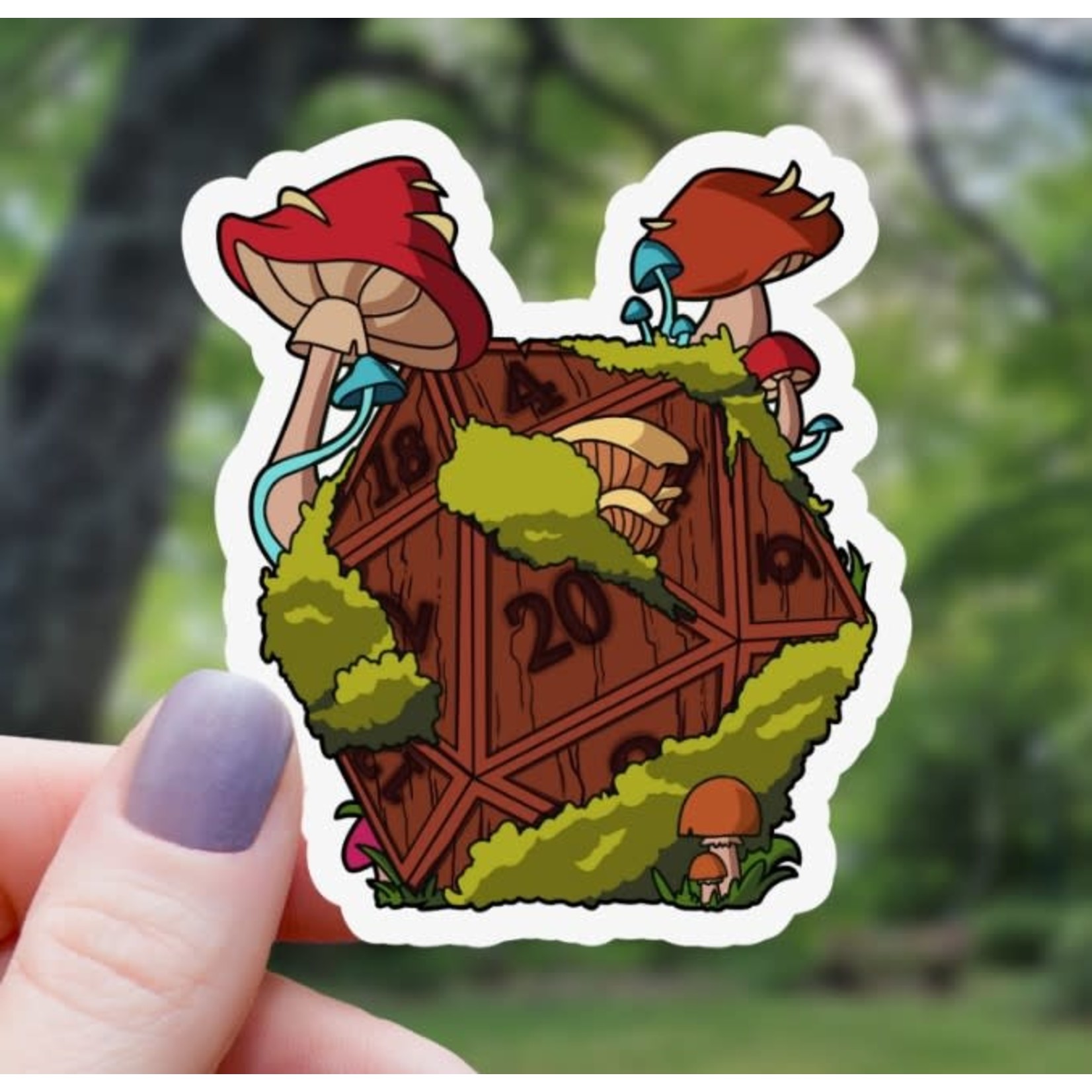 Mimic Gaming Co Forest Mushroom D20 Sticker