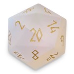 Norse Foundry Boulder 30mm Glass Dice - Frosted K9 Rainbow Glass with Gold Font