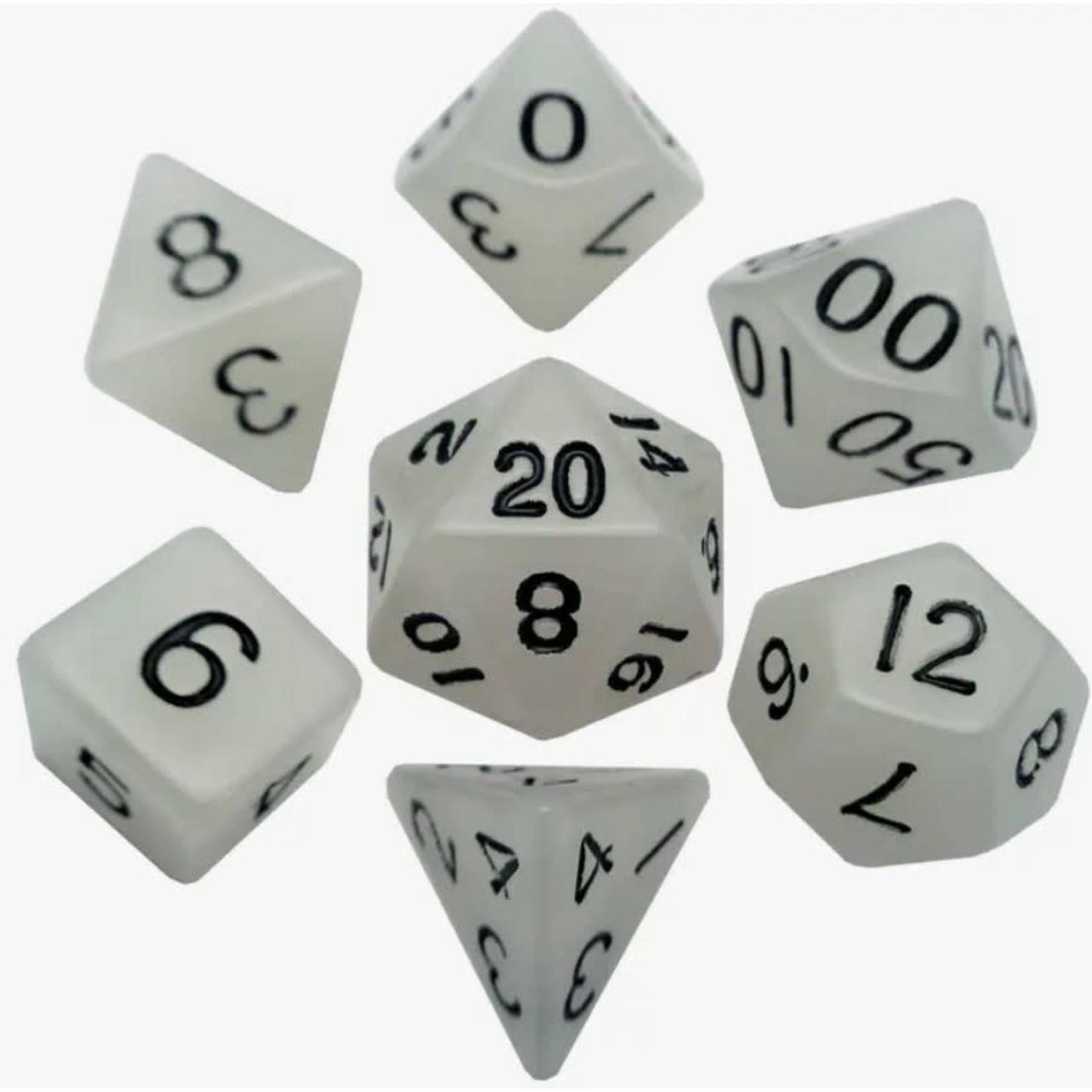 FanRoll by Metallic Dice Games 16mm Acrylic Poly Glow Dice Set