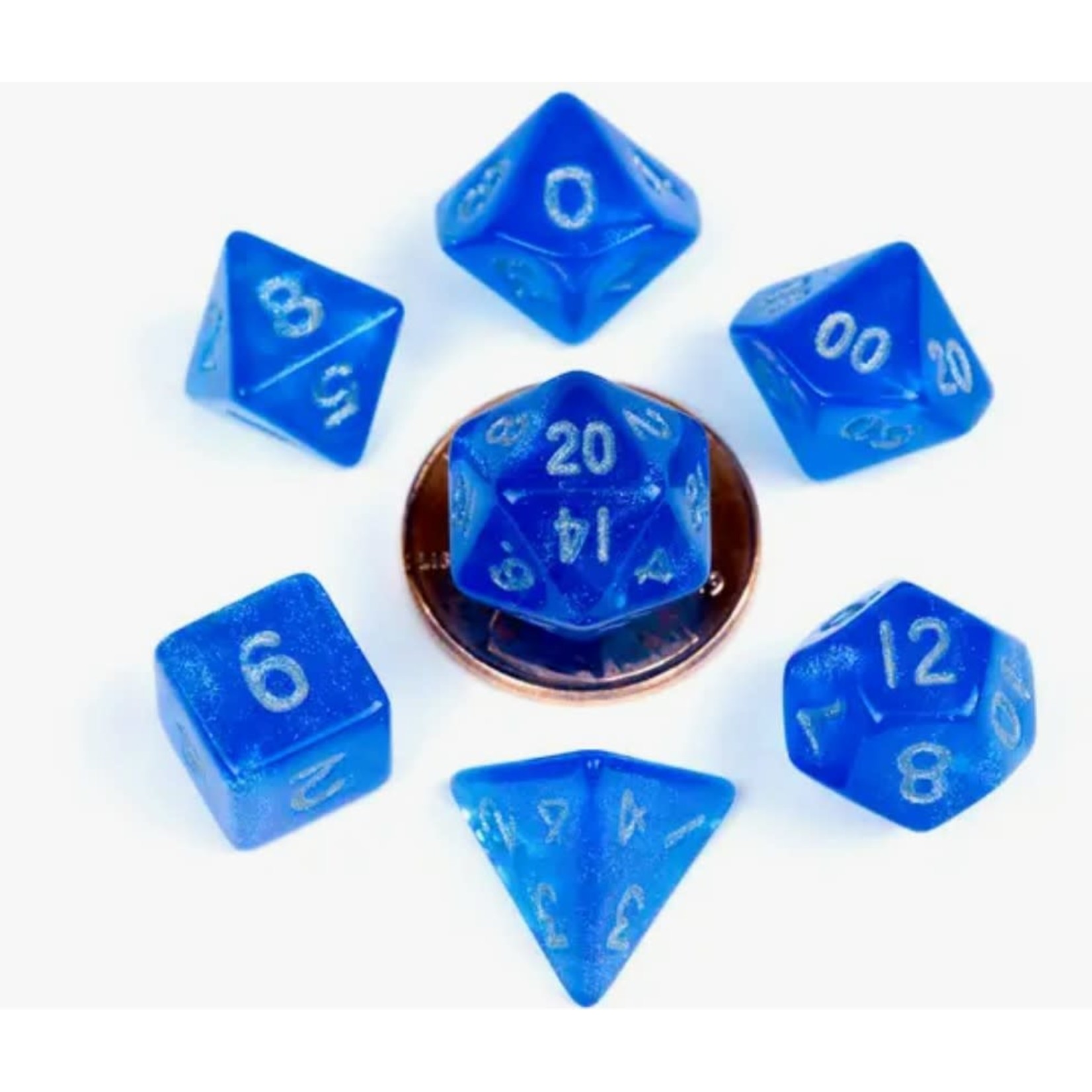 Metallic Dice Games 10mm Mini Acrylic Polyhedral Dice Set in Tube