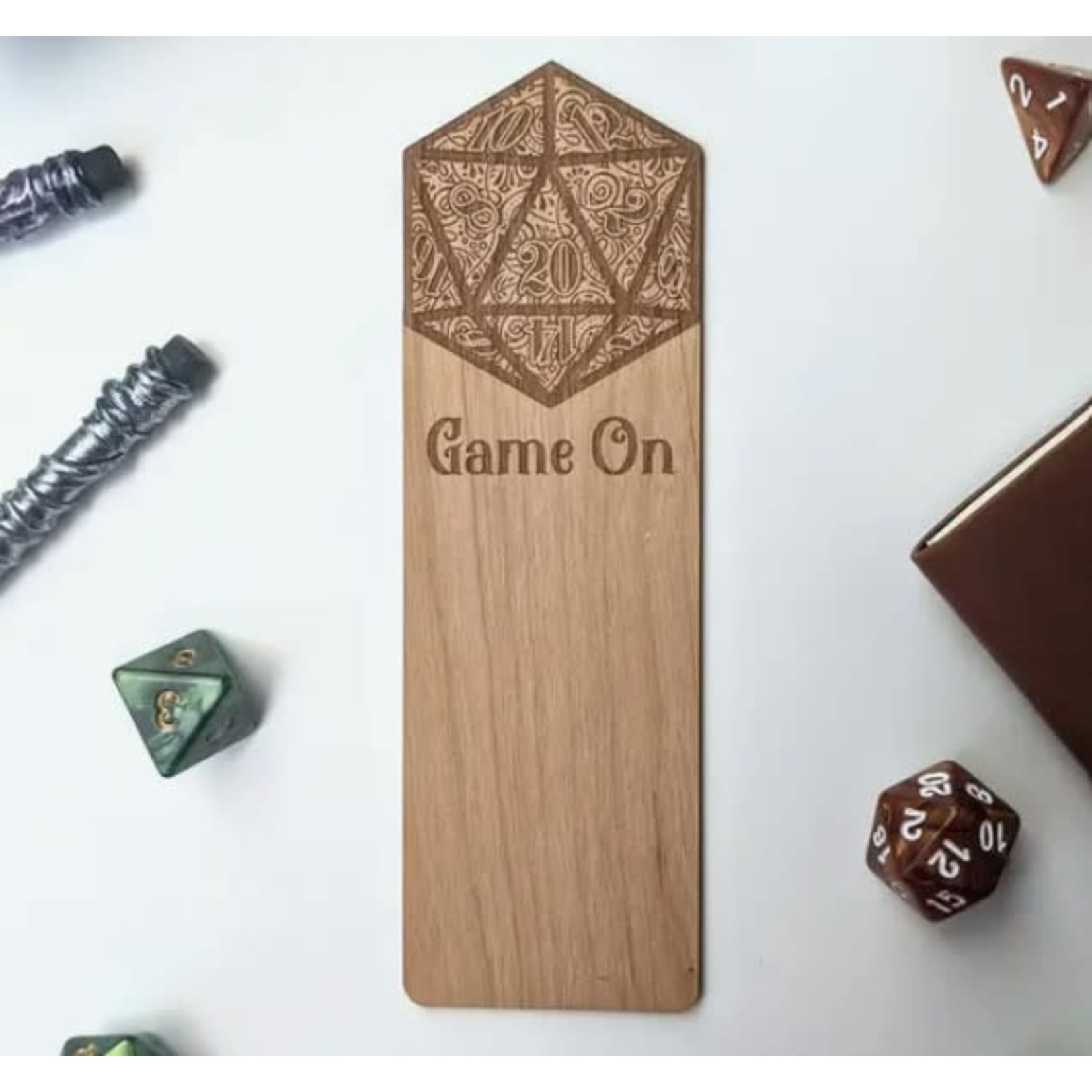 NTSD Gaming Game On D20 Wooden Bookmark