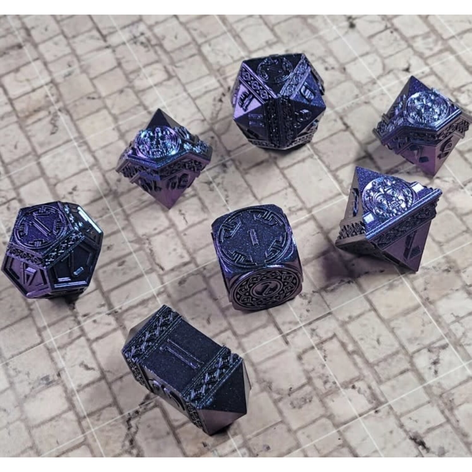 Forged Gaming Set of 7 Metal Dice: Nahuatl's Chance