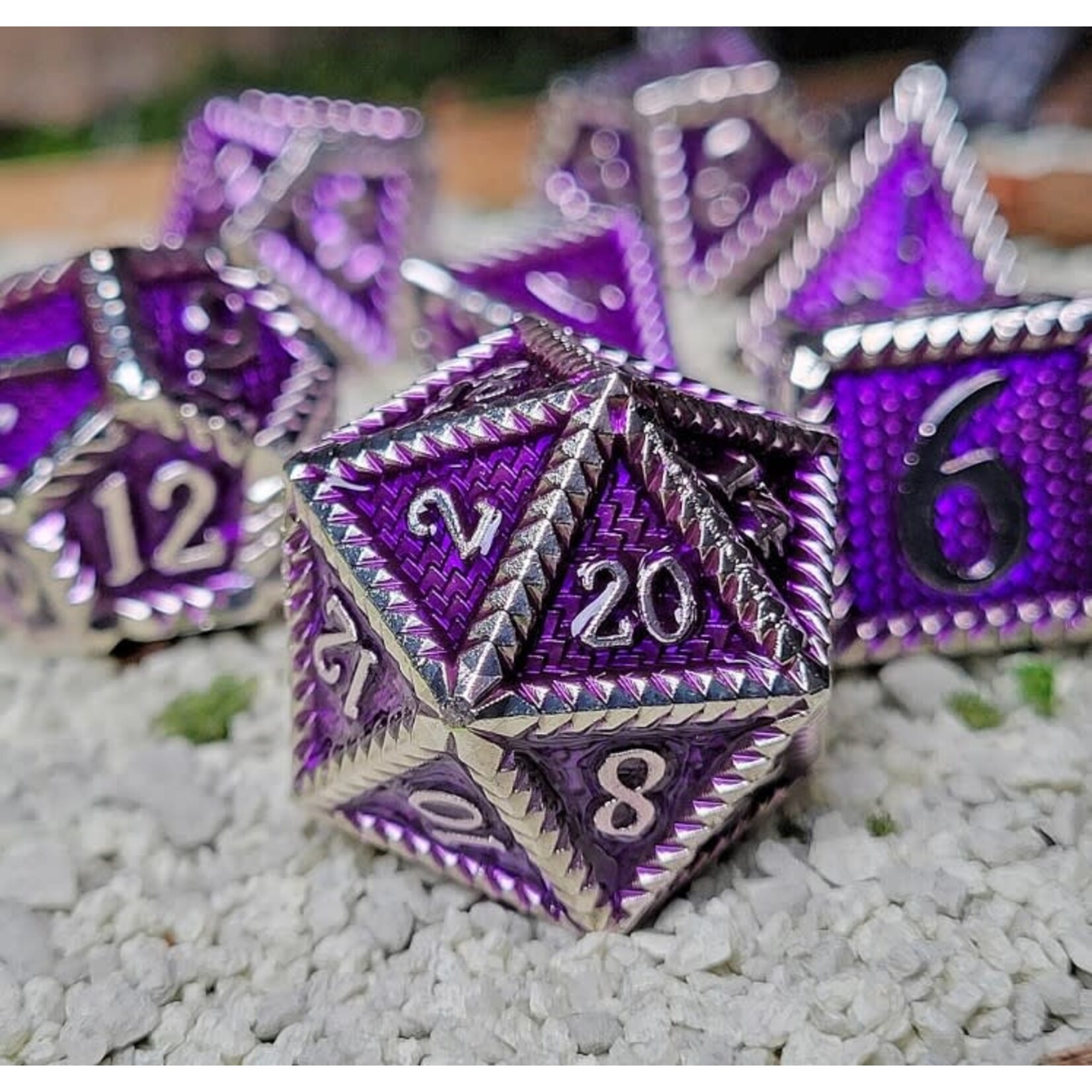 Forged Gaming Set of 7 Metal Dice: Deep Dragon