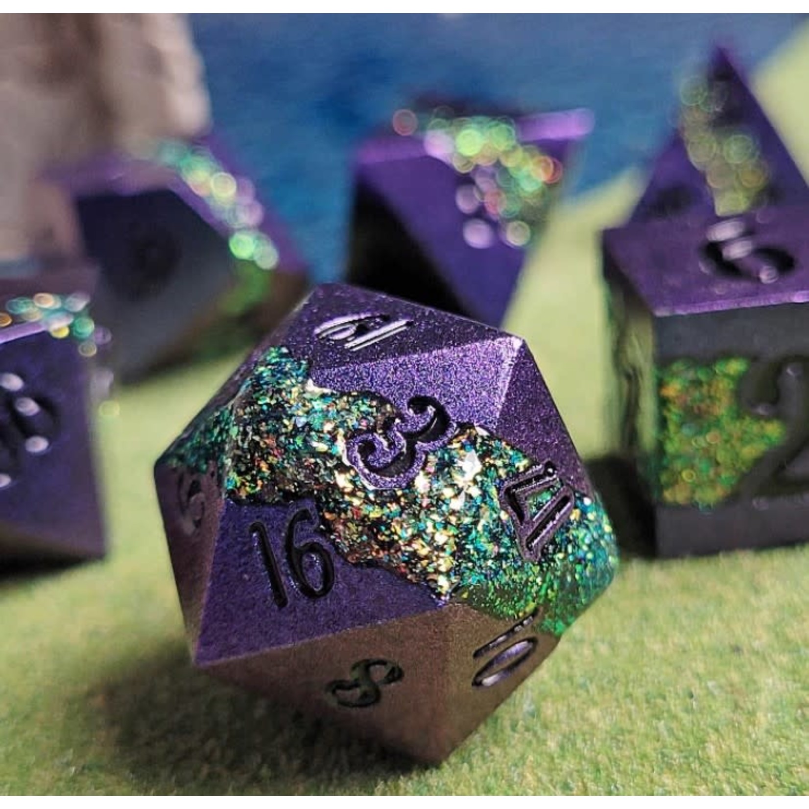 Forged Gaming Set of 7 Metal Dice: Brilliant Expanse