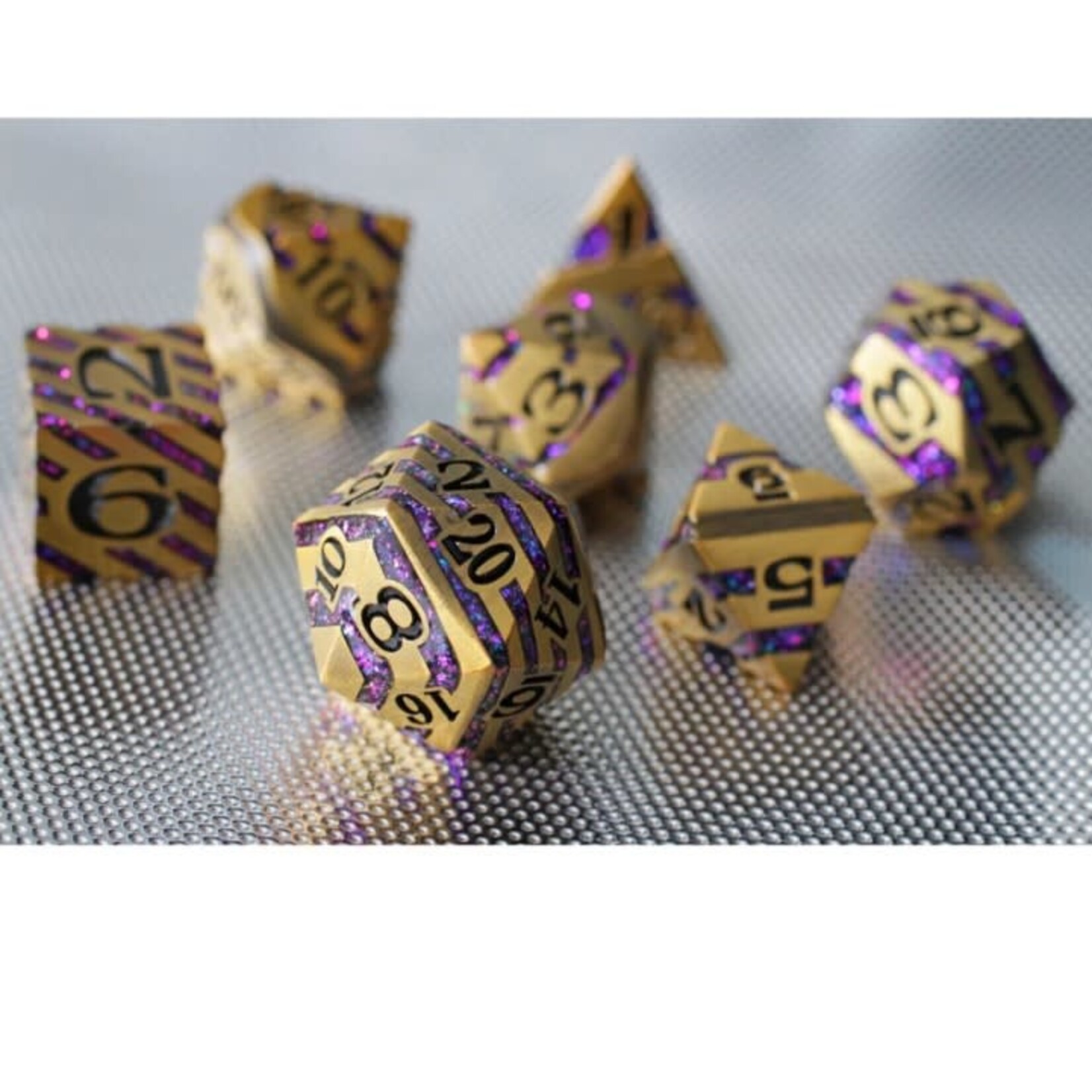 Forged Gaming Set of 7 Metal Dice: Gnomish Riches