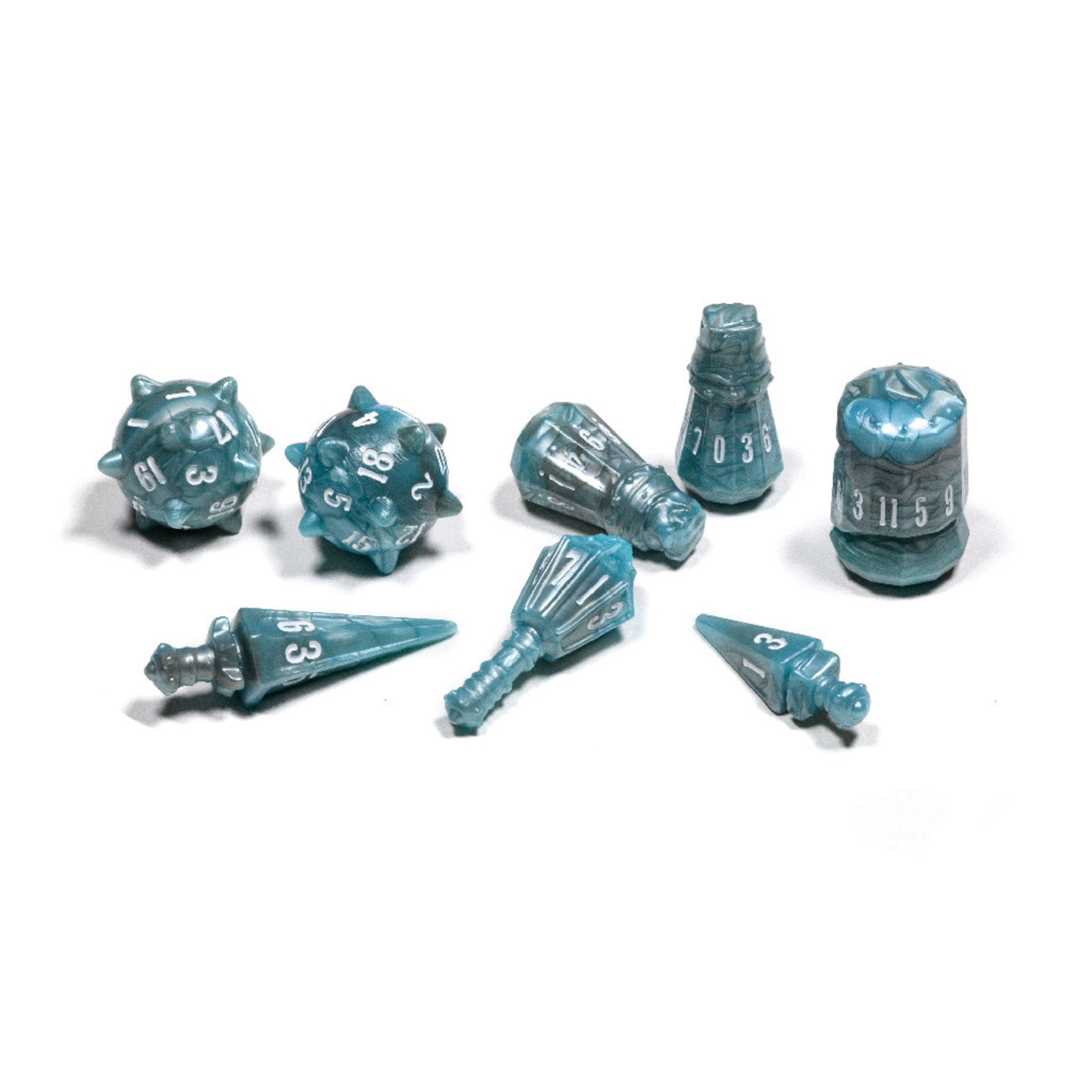 Tabletop Tycoon PolyHero 8 Dice Set: The Warrior: Stalwart Storm