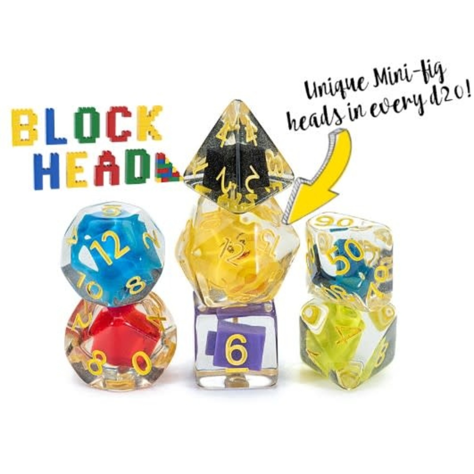 Gate Keeper Games Inclusion RPG 7-Die Set: Block Head