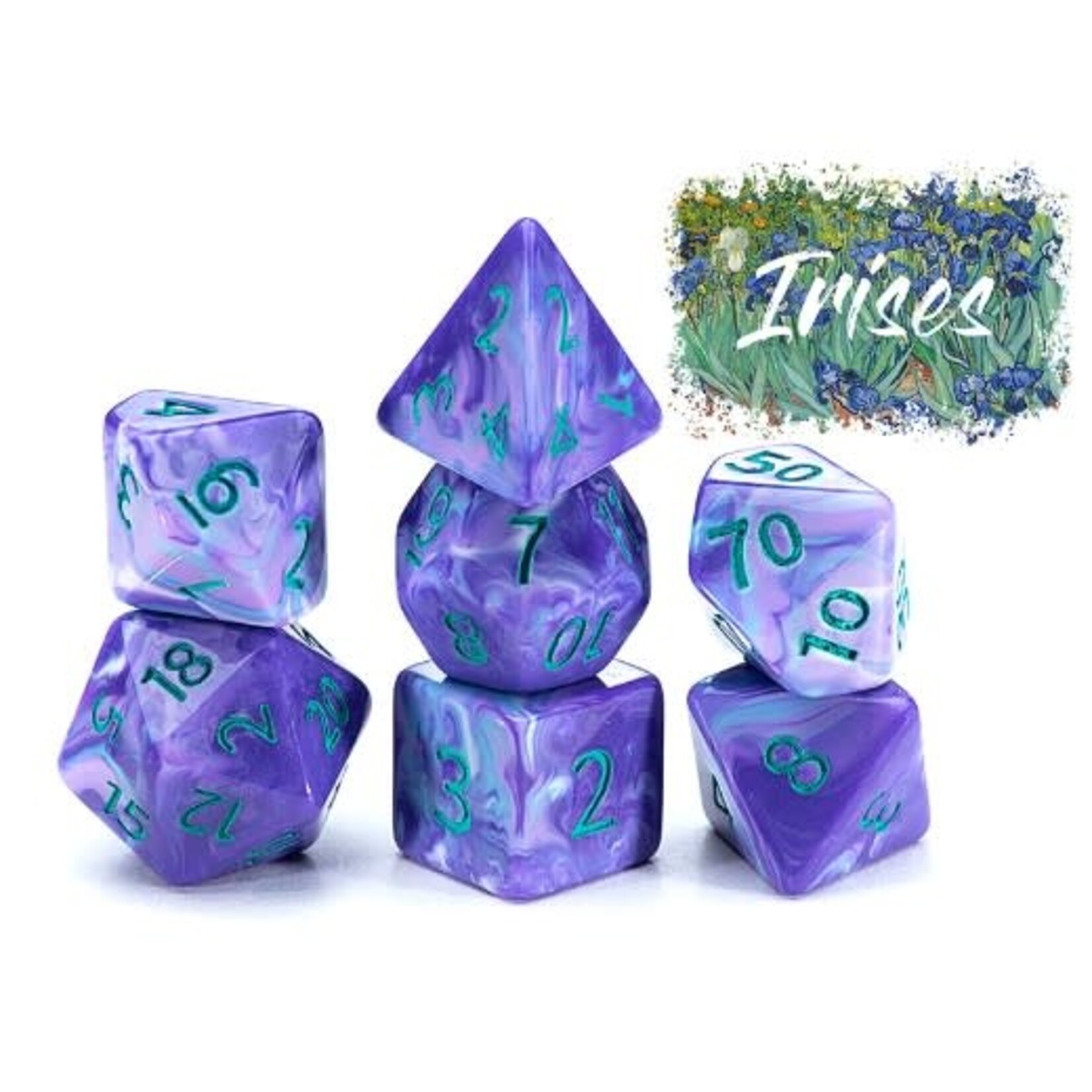 Gate Keeper Games Van Gogh Dice RPG 7-Die Set: Irises
