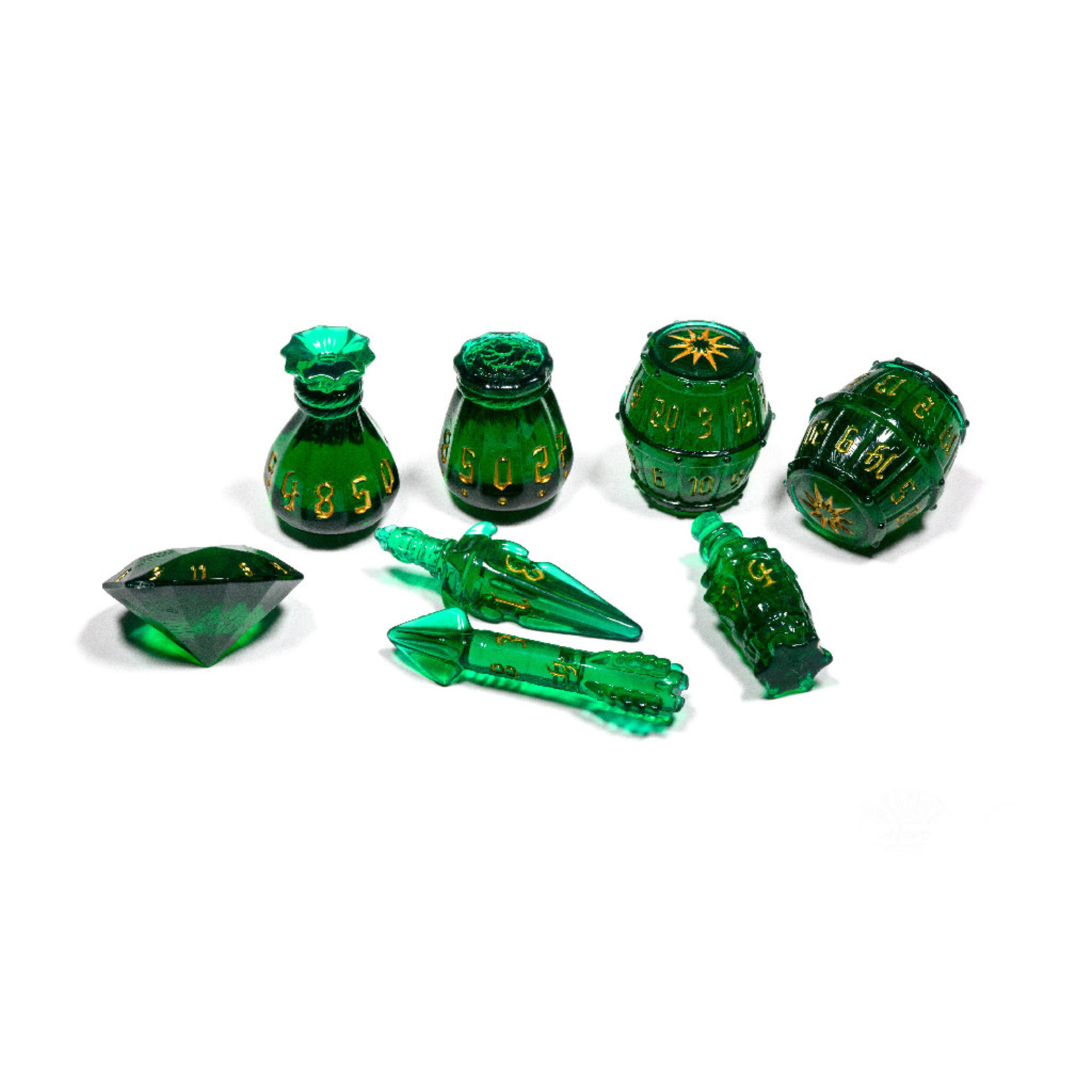Tabletop Tycoon PolyHero 8 Dice Set: The Rogue: Emerald Emissary