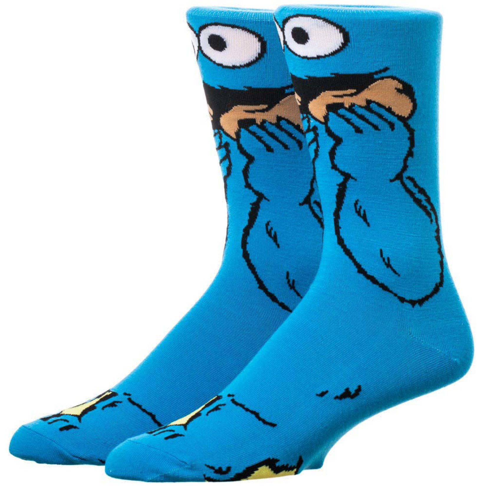 Bioworld Animigos Collection Men's Crew Socks: Sesame Street: Cookie Monster