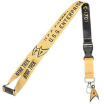 Bioworld Star Trek U.S.S. Enterprise Logo Yellow & Black Lanyard