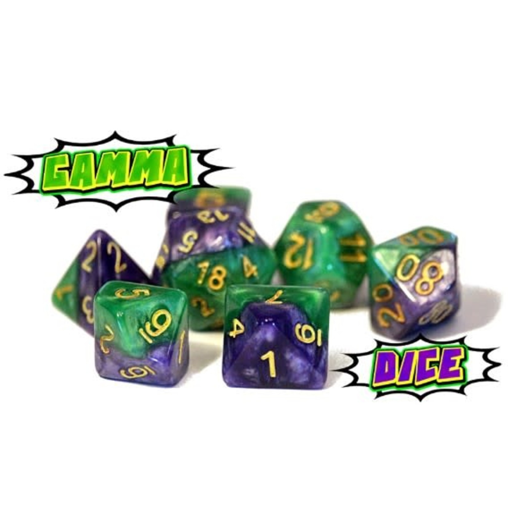 Gate Keeper Games Halfsies RPG 7-Die Set: Gamma Dice