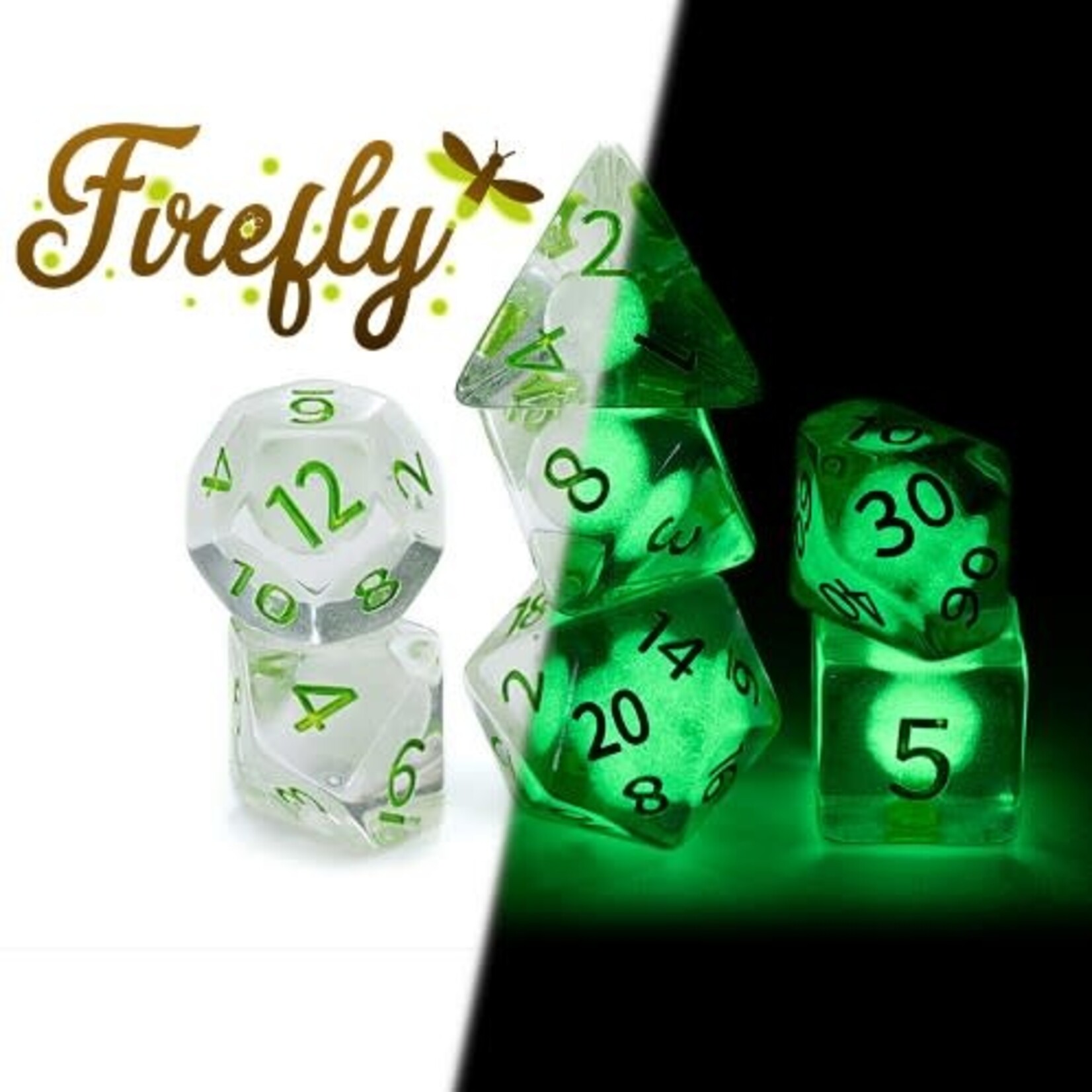 Gate Keeper Games Radiant (Glow-in-the-Dark) RPG 7-Die Set: Firefly