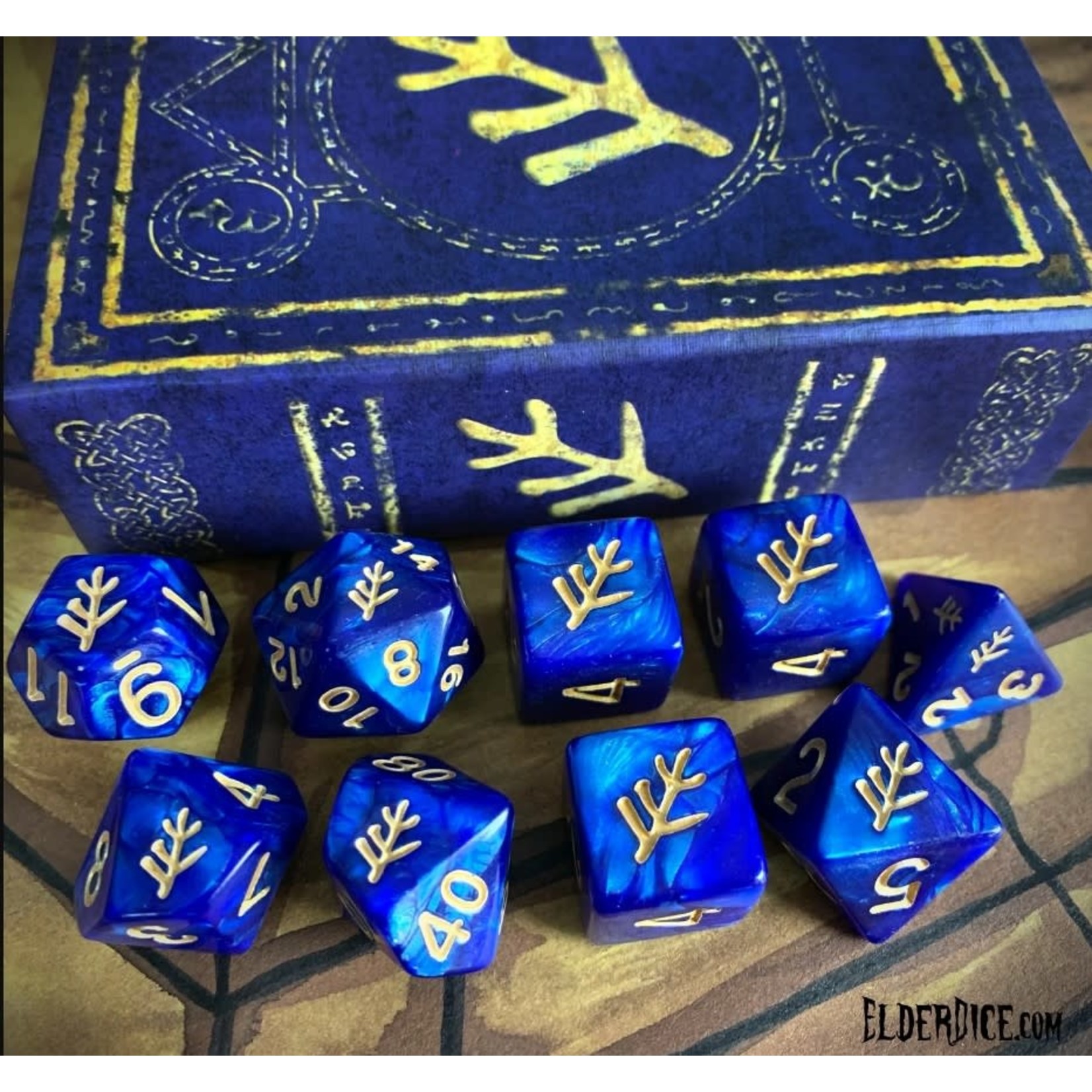 Infinite Black Elder Dice 9-Polyhedral Die Set: The Elder Sign: Blue Aether