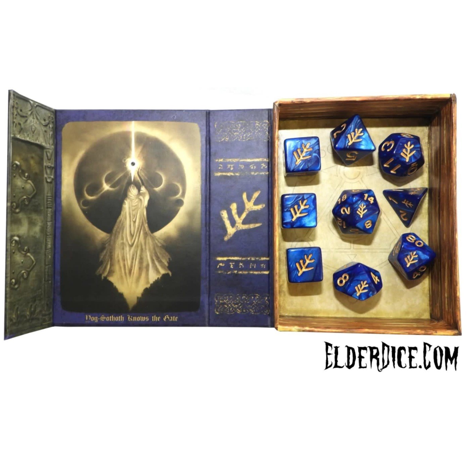 Infinite Black Elder Dice 9-Polyhedral Die Set: The Elder Sign: Blue Aether
