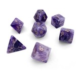 Norse Foundry 7 Piece RPG Gemstone Dice Set: Amethyst