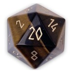 Norse Foundry Boulder 30mm Gemstone Dice - Tiger's Eye