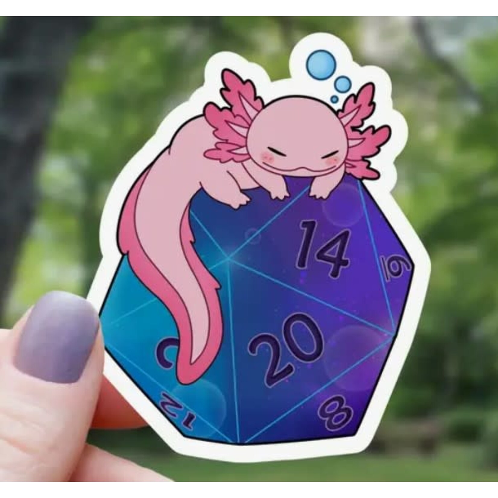 Mimic Gaming Co Axolotl On Galaxy D20 Sticker