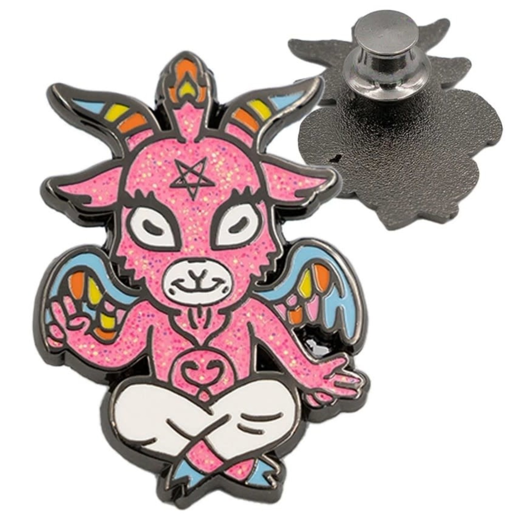 FootClothes Cute Baphomet Goat Glitter Hard Enamel Pin