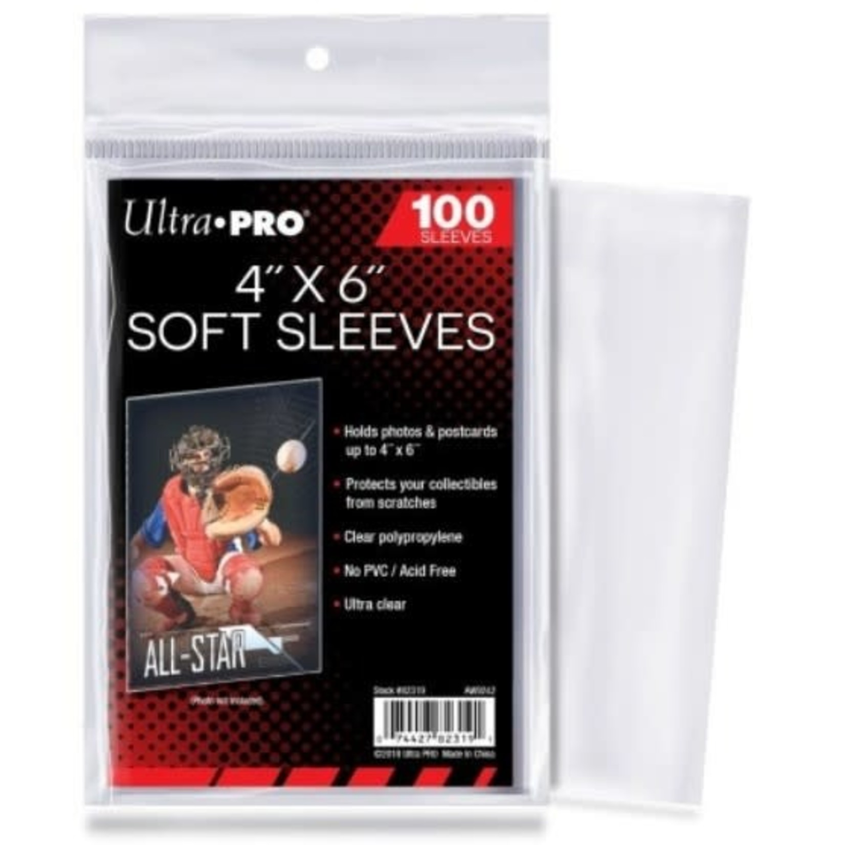 Ultra Pro 4"x6" Soft Sleeve 100ct