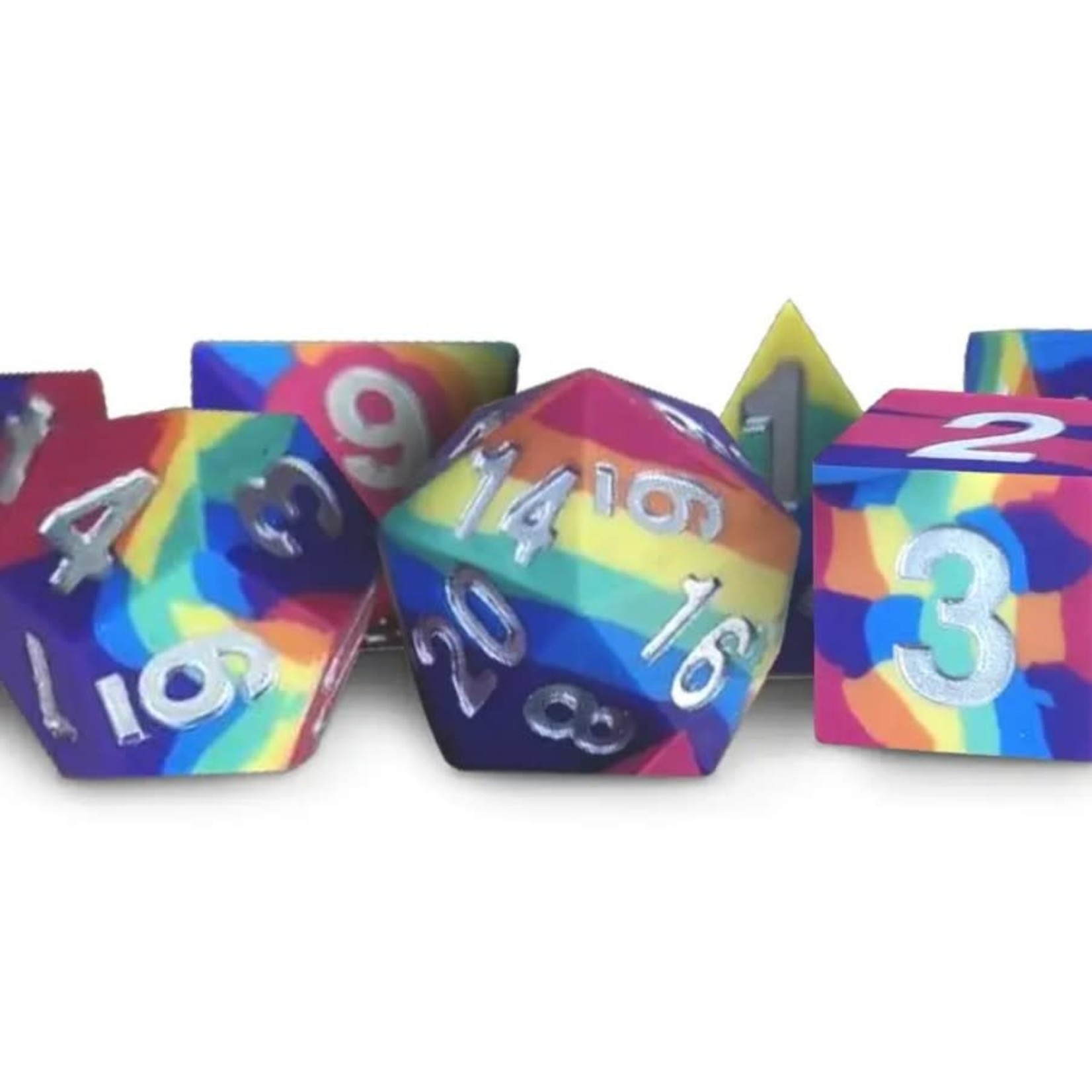 FanRoll by Metallic Dice Games Sharp Edge Silicone Rubber Dice Set