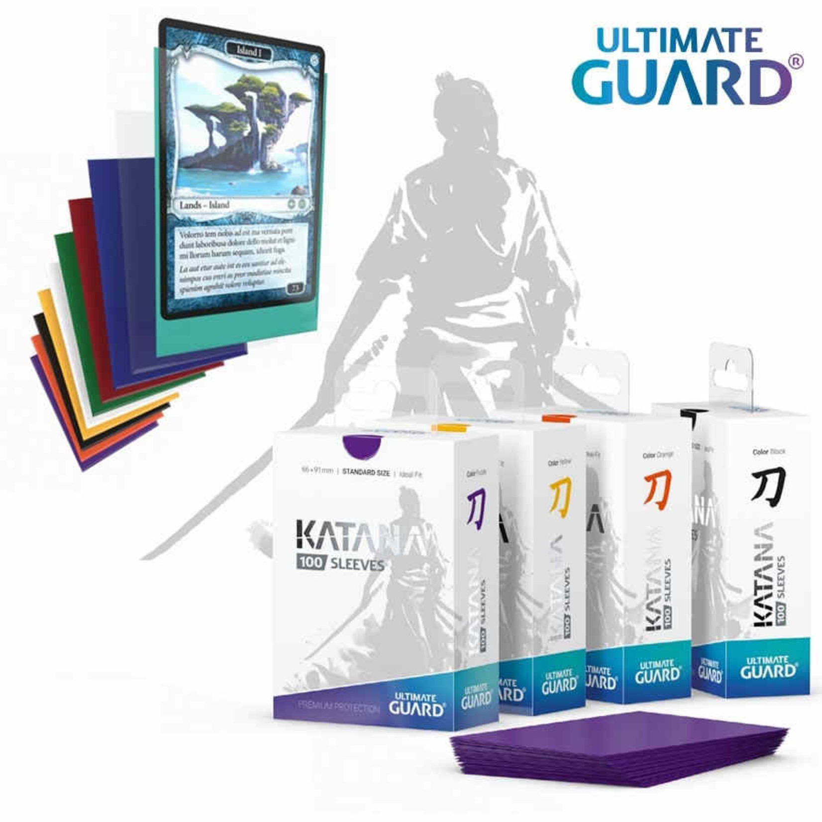Ultimate Guard Katana 100ct Sleeves Standard Size 66 x 91mm: Blue