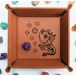 Emberglow Vegan Leather Dice Rolling Tray: Adoragon: Chestnut
